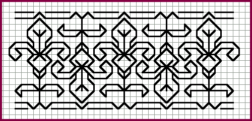 Blackwork Pattern - Lily Border [10K]