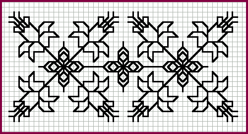 Blackwork Pattern - Daffodils [9K]